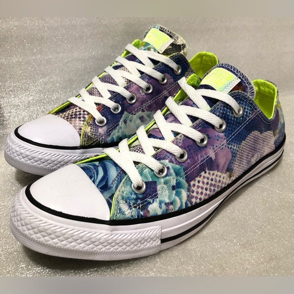 Converse Shoes - Converse Purple and Blue Artistic Print Sneakers